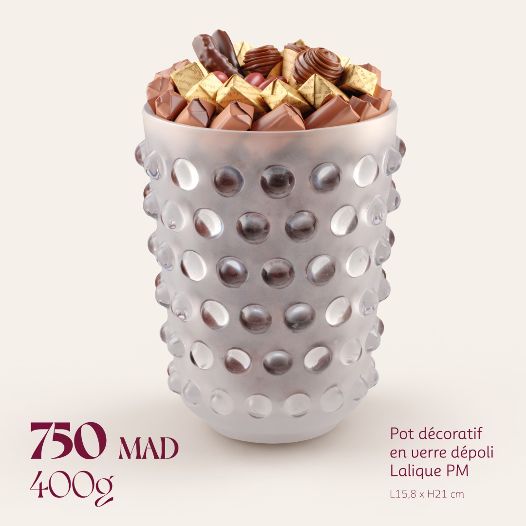 Pot décoratif en verre dépoli Lalique